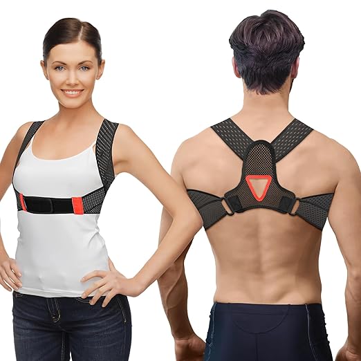 Breathable Posture Corrector for Women Men - Lightweight and Soft Upper Back Brace for Pain Relief from Shoulder, Neck, Clavicle/Upper Spine Straightener Support for Hunchback Bad Posture Under Clothes