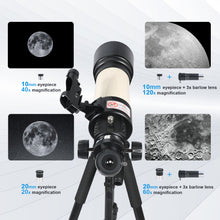 Carica l&#39;immagine nel visualizzatore di Gallery, 80 x 400 Refractor telescope for Serious Astronomy Starters