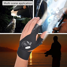 Load image into Gallery viewer, LED Flashlight Fishing Gloves With Waterproof Lights Gloves Strap